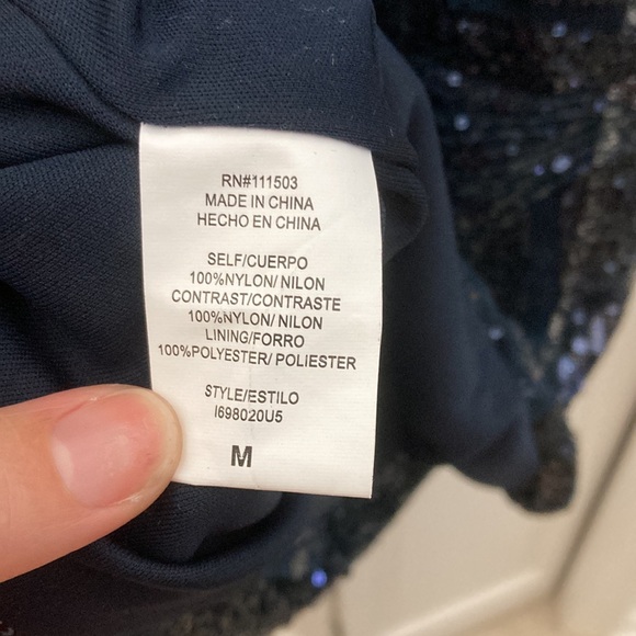 Macy's Navy Sequin Mini Dress - Picture 10 of 15